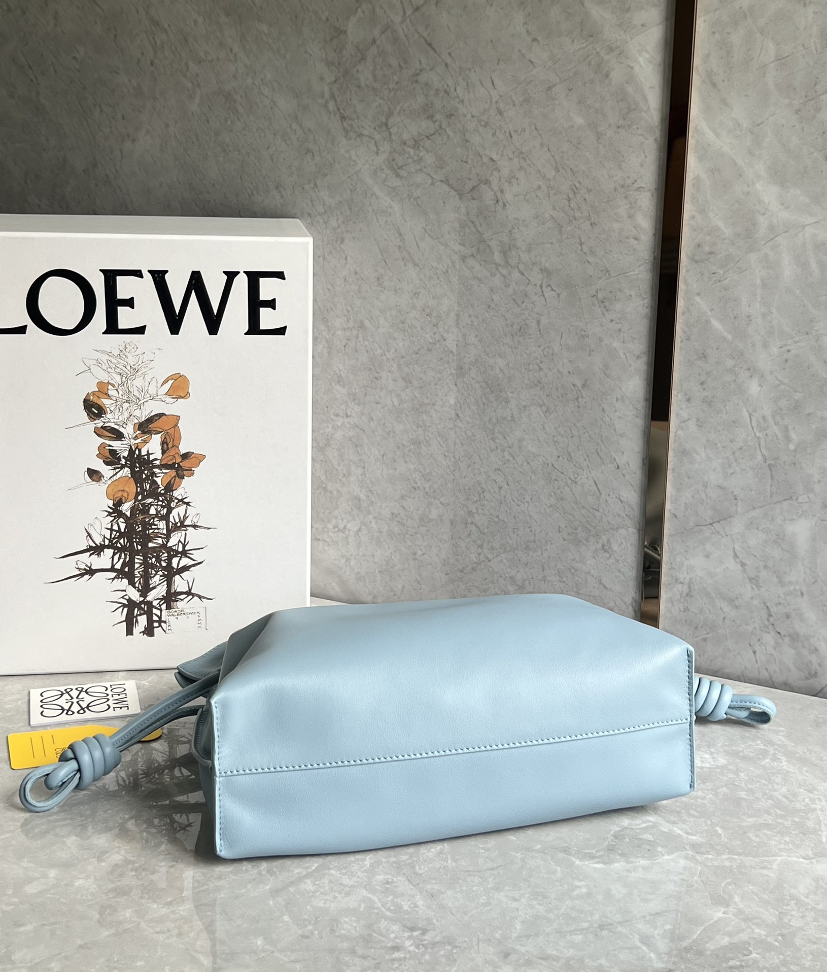 Loewe Medium Flamenco Clutch in Nappa Calfskin Light Blue